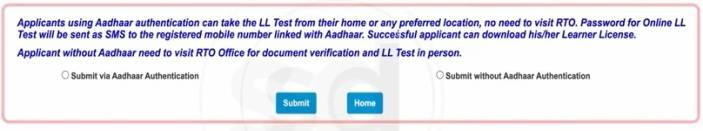 Applicants using Aadhaar authentication